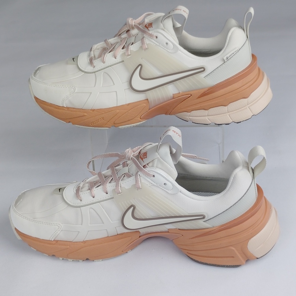 Nike Women's White and Peach Athletic Sneakers - Picture 2 of 16